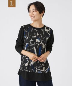 EVEX by KRIZIA  (大きいサイズ) / エヴェックス バイ クリツィア (オオキイサイズ) その他トップス | 【L】【ウォッシャブル】アブストラクトピューマプルオーバーカットソー