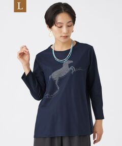 EVEX by KRIZIA  (大きいサイズ) / エヴェックス バイ クリツィア (オオキイサイズ) その他トップス | 【L】【ウォッシャブル】チュールレイヤードアニマルカットソー