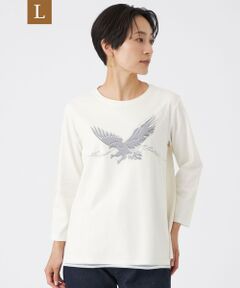 EVEX by KRIZIA  (大きいサイズ) / エヴェックス バイ クリツィア (オオキイサイズ) その他トップス | 【L】【ウォッシャブル】チュールレイヤードアニマルカットソー