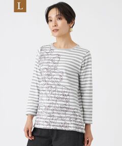 EVEX by KRIZIA  (大きいサイズ) / エヴェックス バイ クリツィア (オオキイサイズ) その他トップス | 【L】【ウォッシャブル】ラインピューマプリントカットソー