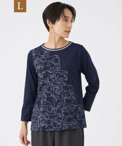 EVEX by KRIZIA  (大きいサイズ) / エヴェックス バイ クリツィア (オオキイサイズ) その他トップス | 【L】【ウォッシャブル】ラインピューマプリントカットソー