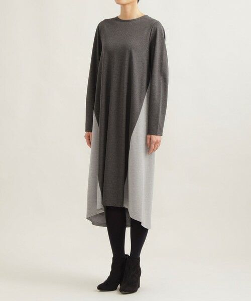 EVEX by KRIZIA / エヴェックス バイ クリツィア ロング・マキシ丈ワンピース | 【ウォッシャブル】ブロッキングストレッチポンチワンピース | 詳細5