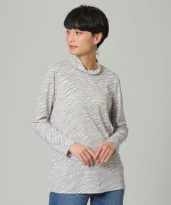 EVEX by KRIZIA / エヴェックス バイ クリツィア カットソー | 【ウォッシャブル】ミニゼブラプリントハイネックカットソー