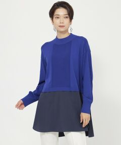 ＊STORY掲載＊23AW＊Wings掲載＊【ウォッシャブル】シャツレイヤーチュニックニット