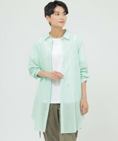 【接触冷感】【UV対策】【ウォッシャブル】シアーブレンドロングシャツ