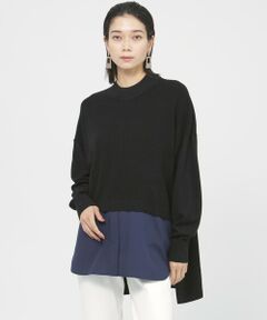 【WEB・一部店舗限定】【ウォッシャブル】シャツレイヤードニット