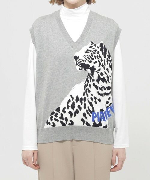 EVEX by KRIZIA / エヴェックス バイ クリツィア ニット・セーター | 【ウォッシャブル】パンサーインターシャニットベスト | 詳細2