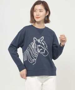 EVEX by KRIZIA / エヴェックス バイ クリツィア カットソー | 【ウォッシャブル】ゼブラコードエンブロイダリースウェット