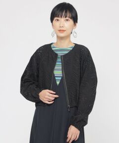 EVEX by KRIZIA / エヴェックス バイ クリツィア ノーカラージャケット | 【ウォッシャブル】パンチングゼブラショートブルゾン