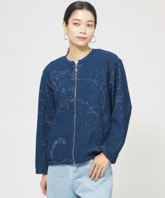 EVEX by KRIZIA / エヴェックス バイ クリツィア ニット・セーター | 【ウォッシャブル】ドローイングタックニットブルゾン