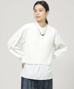 EVEX by KRIZIA / エヴェックス バイ クリツィア ニット・セーター | 【ウォッシャブル】ファンシーテープヤーンニットベスト