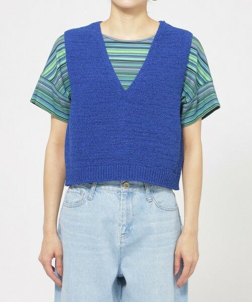 EVEX by KRIZIA / エヴェックス バイ クリツィア ニット・セーター | 【ウォッシャブル】ファンシーテープヤーンニットベスト | 詳細3