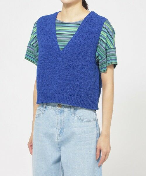 EVEX by KRIZIA / エヴェックス バイ クリツィア ニット・セーター | 【ウォッシャブル】ファンシーテープヤーンニットベスト | 詳細4