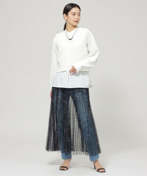 EVEX by KRIZIA / エヴェックス バイ クリツィア ニット・セーター | 【ウォッシャブル】ファンシーテープヤーンニットベスト | 詳細1