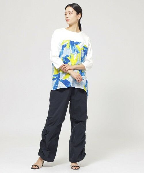 EVEX by KRIZIA / エヴェックス バイ クリツィア カットソー | 【ウォシャブル】フラワープリントコンビカットソー | 詳細1