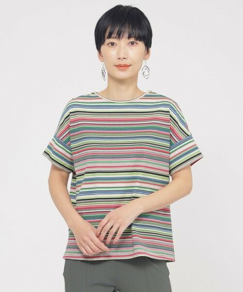 SPORTMAX 25SS Tシャツ・カットソー マルチカラー セール】 【ウォッシャブル】マルチボーダーカットソー