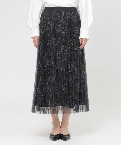 EVEX by KRIZIA / エヴェックス バイ クリツィア ロング・マキシ丈スカート | 【ウォシャブル】ドローイングプリントチュールスカート | 詳細3
