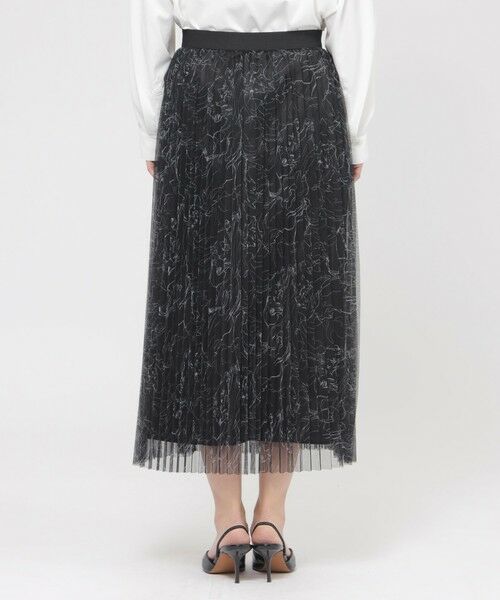 EVEX by KRIZIA / エヴェックス バイ クリツィア ロング・マキシ丈スカート | 【ウォシャブル】ドローイングプリントチュールスカート | 詳細5