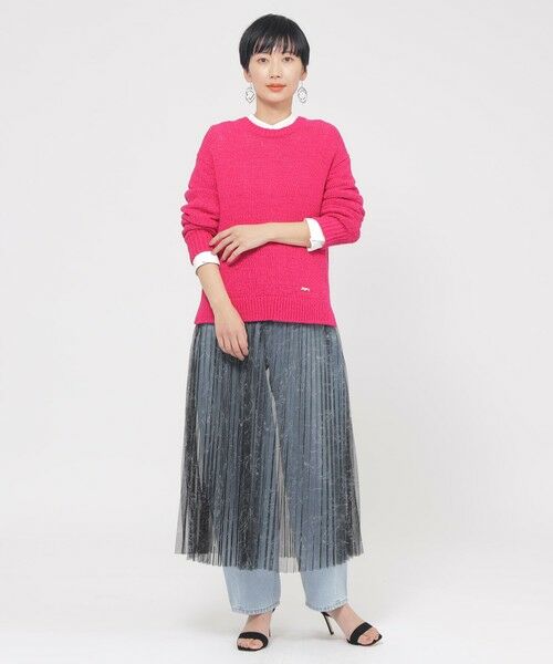 EVEX by KRIZIA / エヴェックス バイ クリツィア ロング・マキシ丈スカート | 【ウォシャブル】ドローイングプリントチュールスカート | 詳細2