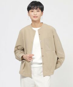 EVEX by KRIZIA / エヴェックス バイ クリツィア ノーカラージャケット | 【防しわ】【UV対策】【ウォッシャブル】テックスブリッドシャツジャケット