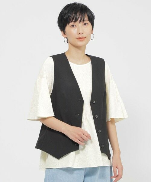 EVEX by KRIZIA/エヴェックス バイ クリツィア 【カタログ掲載品】【ウォッシャブル】コットン麻ストレッチジレ ブラック1 42 EVEX by KRIZIA/エヴェックス バイ クリツィア 【カタログ掲載品】【ウォッシャブル】コットン麻ストレッチジレ ブラック1 42