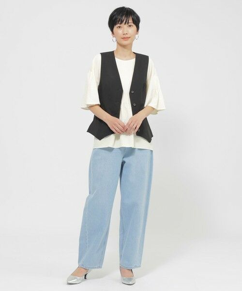 EVEX by KRIZIA / エヴェックス バイ クリツィア ダウンジャケット・ベスト | 【カタログ掲載品】【ウォッシャブル】コットン麻ブレンドストレッチジレ | 詳細1