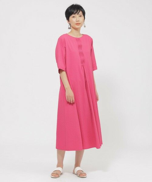 EVEX by KRIZIA / エヴェックス バイ クリツィア ロング・マキシ丈ワンピース | 【ウォッシャブル】サッカーストレッチタックワンピース | 詳細1