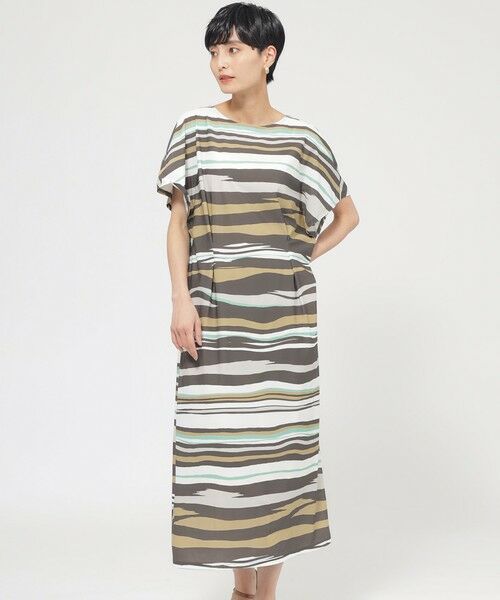 EVEX by KRIZIA / エヴェックス バイ クリツィア ロング・マキシ丈ワンピース | 【カタログ掲載品】【接触冷感】【UV対策】【ウォッシャブル】コンチェロアニマルボーダーワンピース | 詳細2