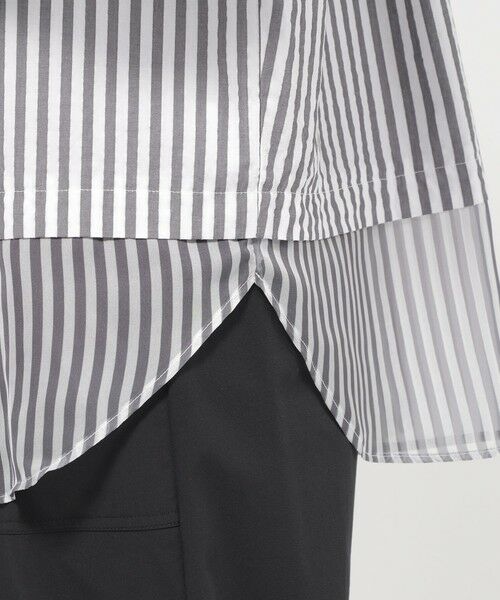 EVEX by KRIZIA / エヴェックス バイ クリツィア シャツ・ブラウス | 【カタログ掲載品】【ウォッシャブル】シアーコンビストライプロングシャツ | 詳細8
