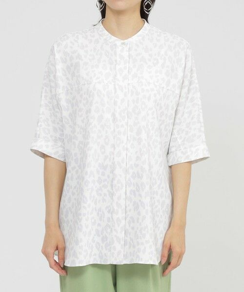 EVEX by KRIZIA / エヴェックス バイ クリツィア シャツ・ブラウス | 【吸水速乾】【ウォッシャブル】パンサープリントバックサテンジョーゼットブラウス | 詳細3