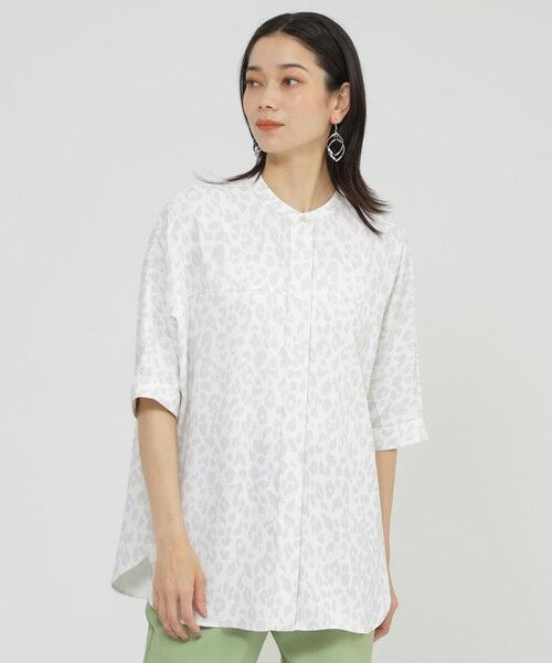 EVEX by KRIZIA / エヴェックス バイ クリツィア シャツ・ブラウス | 【吸水速乾】【ウォッシャブル】パンサープリントバックサテンジョーゼットブラウス | 詳細9