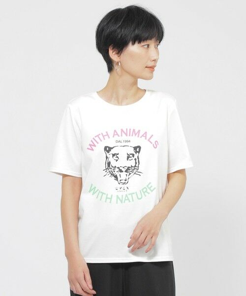 EVEX by KRIZIA/エヴェックス バイ クリツィア 【カタログ掲載品】【ウォッシャブル】アニマルロゴプリントカットソー オフホワイト1 42 EVEX by KRIZIA/エヴェックス バイ クリツィア 【カタログ掲載品】【ウォッシャブル】アニマルロゴプリントカットソー オフホワイト1 42