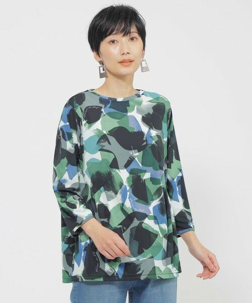 EVEX by KRIZIA/エヴェックス バイ クリツィア 【接触冷感】【UV対策】【ウォッシャブル】ペイントドットプルオーバーカットソー ブラック1 40 EVEX by KRIZIA/エヴェックス バイ クリツィア 【接触冷感】【UV対策】【ウォッシャブル】ペイントドットプルオーバーカットソー ブラック1 40