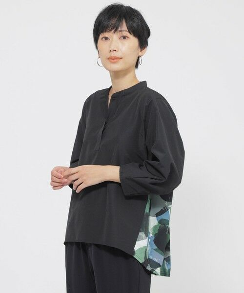 EVEX by KRIZIA/エヴェックス バイ クリツィア 【接触冷感】【UV対策】【ウォッシャブル】ペイントドットコンビプルオーバー ブラック1 40 EVEX by KRIZIA/エヴェックス バイ クリツィア 【接触冷感】【UV対策】【ウォッシャブル】ペイントドットコンビプルオーバー ブラック1 40