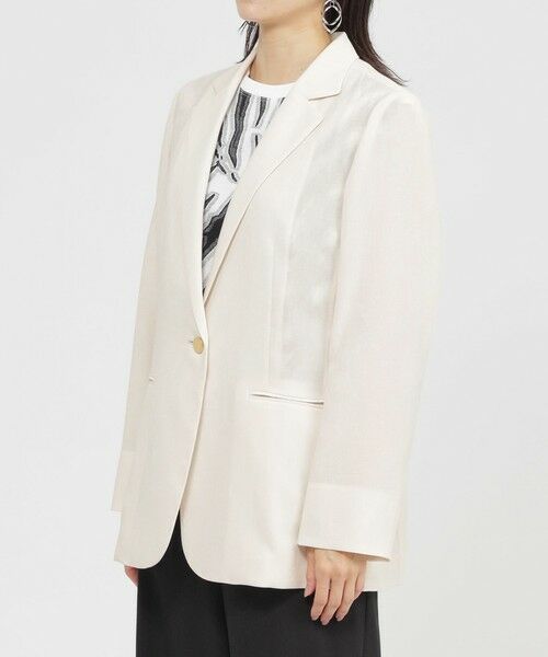 EVEX by KRIZIA / エヴェックス バイ クリツィア ノーカラージャケット | 【カタログ掲載品】【ウォッシャブル】シアーヴィンテージスラブテーラージャケット | 詳細4