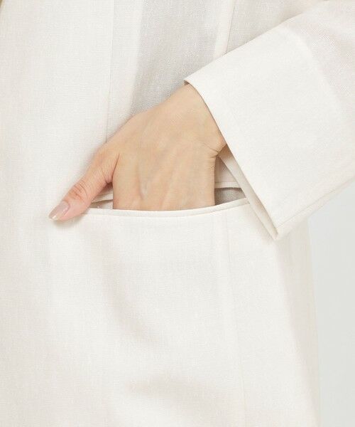 EVEX by KRIZIA / エヴェックス バイ クリツィア ノーカラージャケット | 【カタログ掲載品】【ウォッシャブル】シアーヴィンテージスラブテーラージャケット | 詳細6