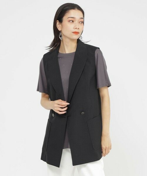 EVEX by KRIZIA/エヴェックス バイ クリツィア 【SANYO Style EDITION掲載】【接触冷感】【防しわ】【ウォッシャブル】ドライポプリンテーラージレ ブラック1 40 EVEX by KRIZIA/エヴェックス バイ クリツィア 【SANYO Style EDITION掲載】【接触冷感】【防しわ】【ウォッシャブル】ドライポプリンテーラージレ ブラック1 40