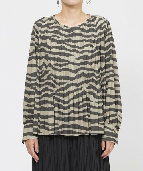 EVEX by KRIZIA / エヴェックス バイ クリツィア シャツ・ブラウス | 【カタログ掲載】【ウォッシャブル】タイガープリントプリーツプルオーバーブラウス | 詳細2