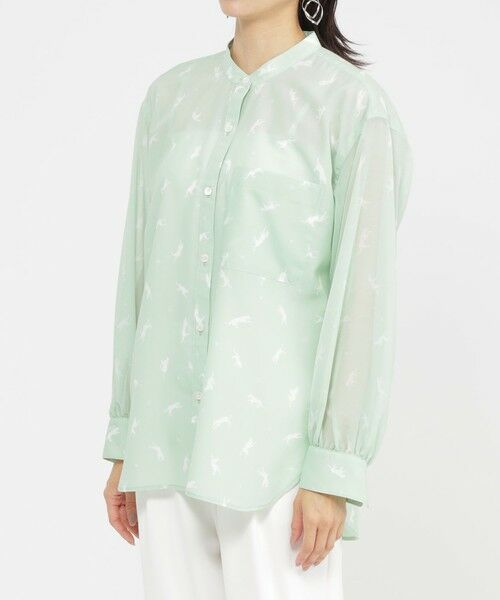 EVEX by KRIZIA / エヴェックス バイ クリツィア シャツ・ブラウス | 【1枚できまる】【カタログ掲載品】【ウォッシャブル】クラフトパンサーシアーコンビブラウス | 詳細4