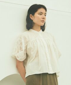 EVEX by KRIZIA / エヴェックス バイ クリツィア シャツ・ブラウス | 【SANYO Style EDITION掲載】【ウォッシャブル】タイルジャカードコンビブラウス