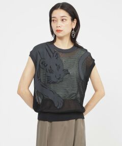 EVEX by KRIZIA / エヴェックス バイ クリツィア ニット・セーター | 【カタログ掲載品】【ウォッシャブル】パンサージャカードメッシュニット