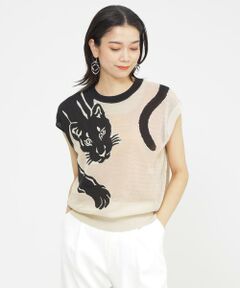 EVEX by KRIZIA / エヴェックス バイ クリツィア ニット・セーター | 【カタログ掲載品】【ウォッシャブル】パンサージャカードメッシュニット