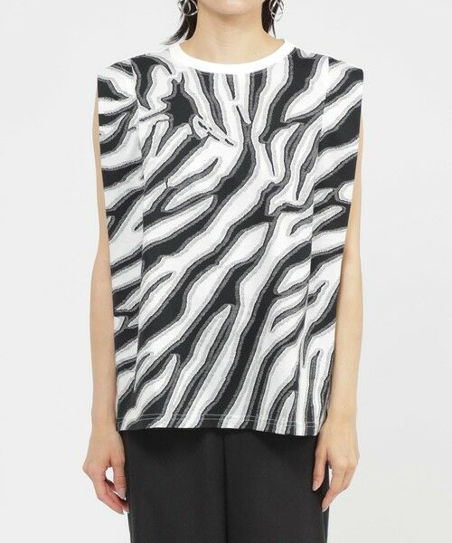 EVEX by KRIZIA / エヴェックス バイ クリツィア カットソー | 【カタログ掲載品】【ウォッシャブル】アニマルカットジャカードノースリーブカットソー | 詳細3