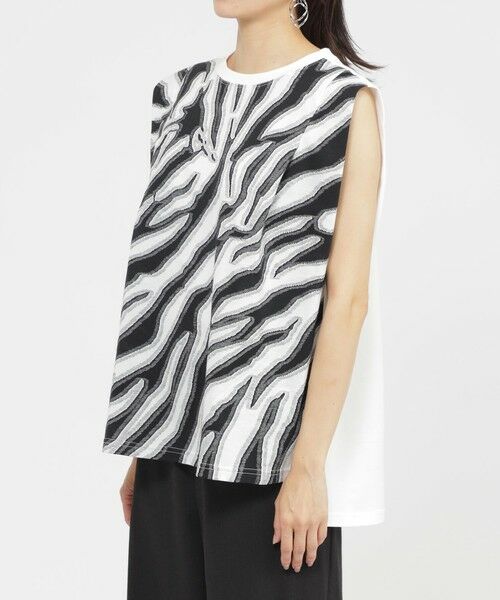 EVEX by KRIZIA / エヴェックス バイ クリツィア カットソー | 【カタログ掲載品】【ウォッシャブル】アニマルカットジャカードノースリーブカットソー | 詳細4