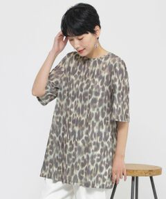 EVEX by KRIZIA / エヴェックス バイ クリツィア カットソー | 【接触冷感】【ウォシャブル】クールレオパードチュニックカットソー