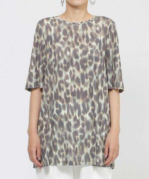 EVEX by KRIZIA / エヴェックス バイ クリツィア カットソー | 【接触冷感】【ウォシャブル】クールレオパードチュニックカットソー | 詳細3