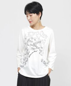 EVEX by KRIZIA / エヴェックス バイ クリツィア カットソー | 【WEB・一部店舗限定】【接触冷感】【ウォシャブル】パンサーエンブロイダリー七分袖カットソー