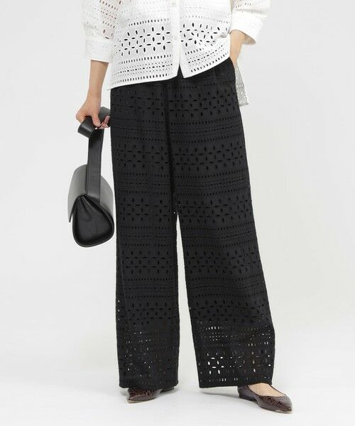 EVEX by KRIZIA / エヴェックス バイ クリツィア その他パンツ | 【カタログ掲載品】【ウォッシャブル】タイルエンブロイダリーパンツ(ブラック1)