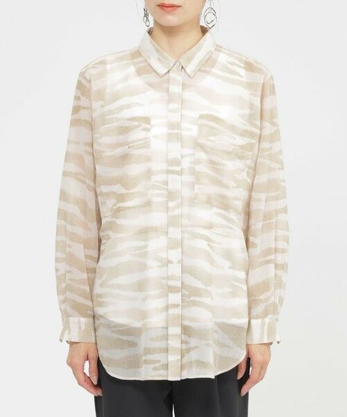 EVEX by KRIZIA / エヴェックス バイ クリツィア シャツ・ブラウス | 【接触冷感】【ウォッシャブル】シアーボイルゼブラロングシャツ | 詳細5