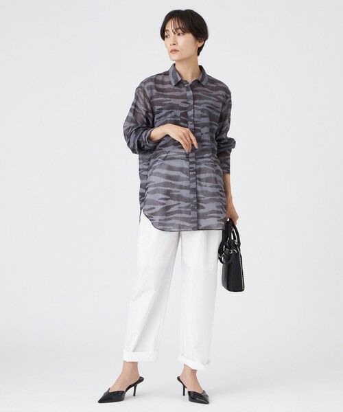 EVEX by KRIZIA / エヴェックス バイ クリツィア シャツ・ブラウス | 【接触冷感】【ウォッシャブル】シアーボイルゼブラロングシャツ | 詳細2